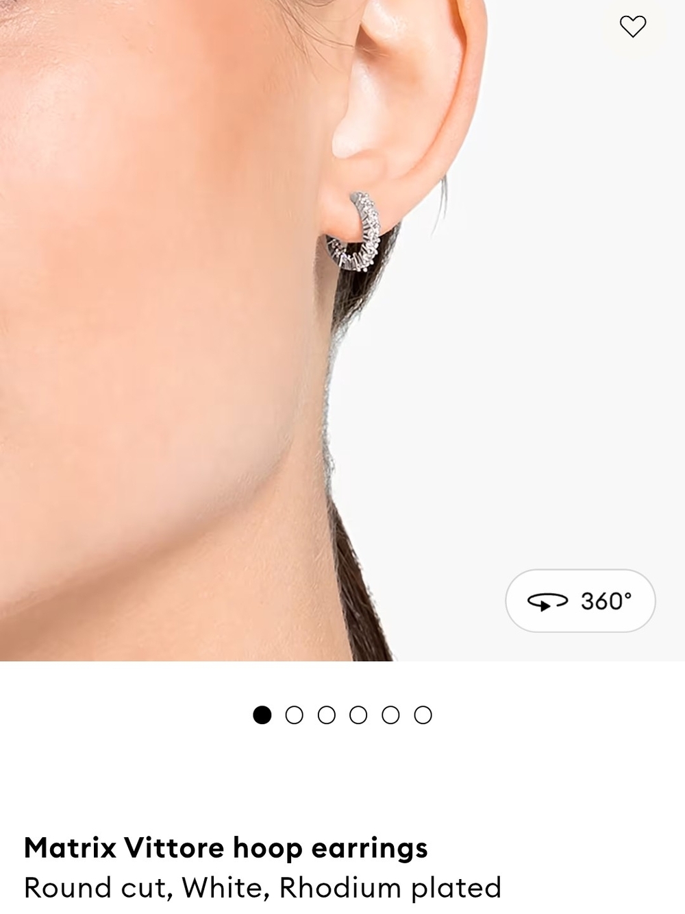 White Rhodium-Plated Hoop Earrings SWAROVSKI